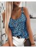 Summer Casual Women's Loose Sleeveless Sexy Tank Top Striped Cheetah Print Cami Top