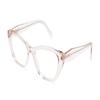 Solid Color Letter Temples Acetate Fiber Irregular Optical Frame Women's Transparent Color