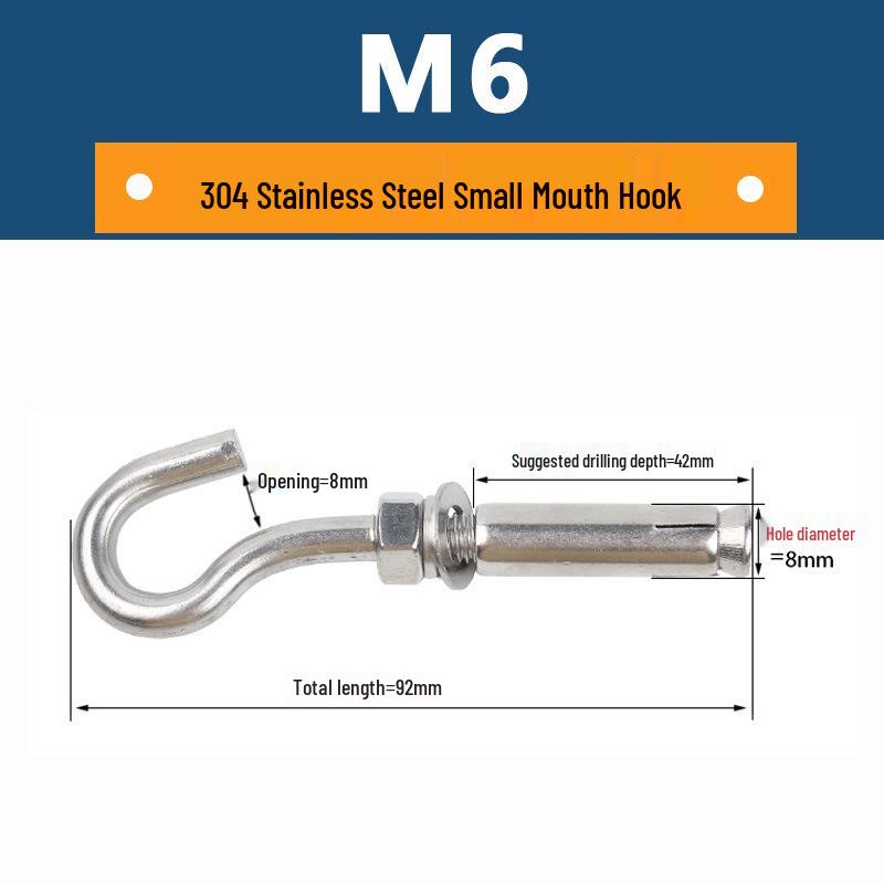 Yigu Stainless Steel Expansion Screw Hook Assortment for Water Heaters (M6/M8/M10)