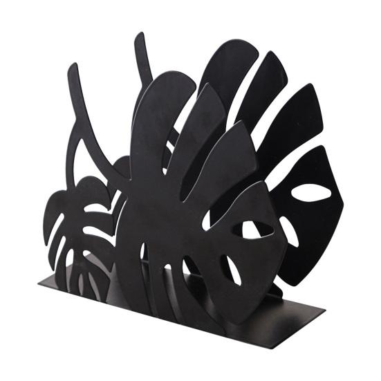 

Monstera Metal Napkin Holder Tropical Monstera Leaf Freestanding Tissue Dispenser for Kitchen Countertop Dining Table чёрный