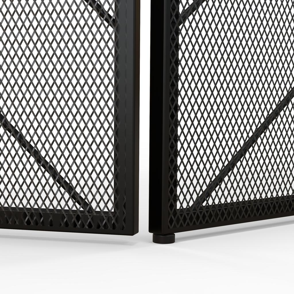 Spark Guard for Fireplaces, Elegant Spark Catcher, Foldable, Coated, Black, 135 x 85 cm