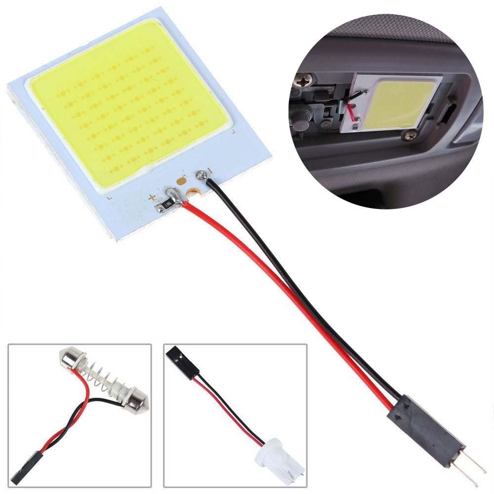 Nowe Dwa Złącza Biała COB LED 3W 12V Samochodowa Wewnętrzna Panelowa Lampa Kopułowa Żarówka Nie Promieniuje Nie Stroboskopuje Łatwa w Instalacji