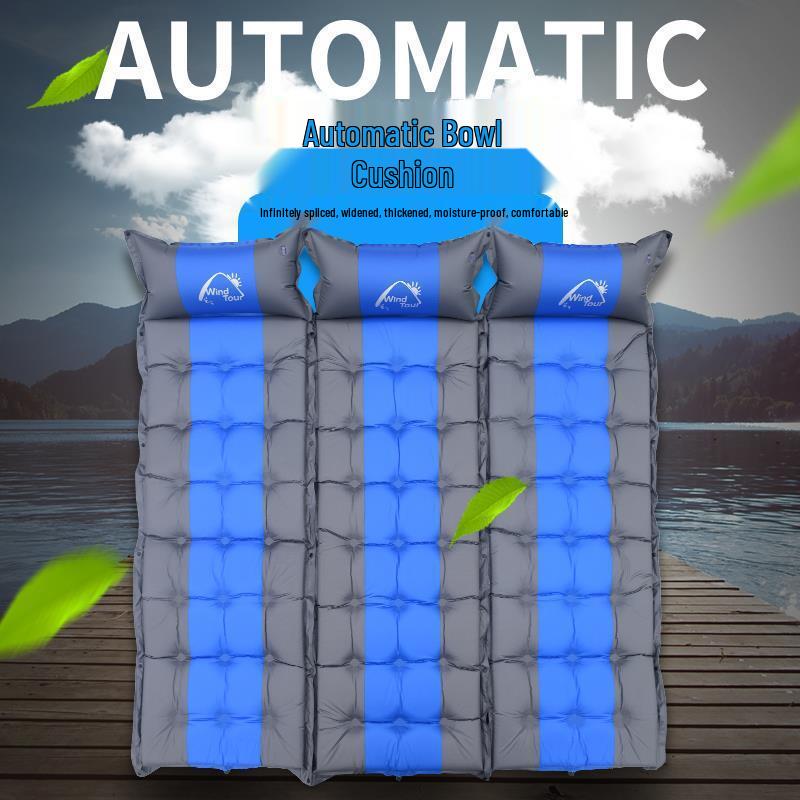 Single Outdoor Inflatable Sleeping Pad - Waterproof, Thickened Mat for Beach, Picnic, Tent, or Lunch Breaks