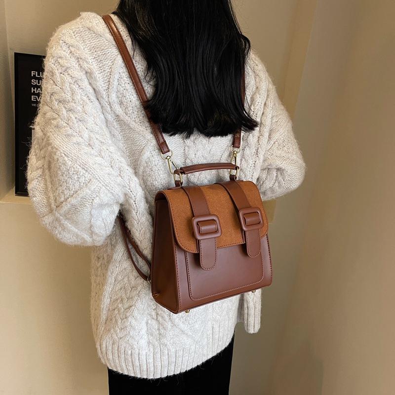 Women's Backpack, Student Handbag, New Popular Splicing, Contrasting Colors, Large-capacity Commuting, Small Backpack