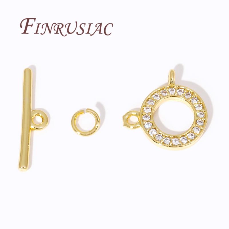 18K Gold Plated OT Clasps Bracelet Toggle Clasp Connectors For DIY Bracelet Necklace Jewelry Making Supplies Findings Wholesale