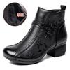 GKTINOO 2025 New Autumn Winter Thick Heel Ankle Boots Women Warm Boots Shoes Handmade Genuine Leather Zipper Retro Boots
