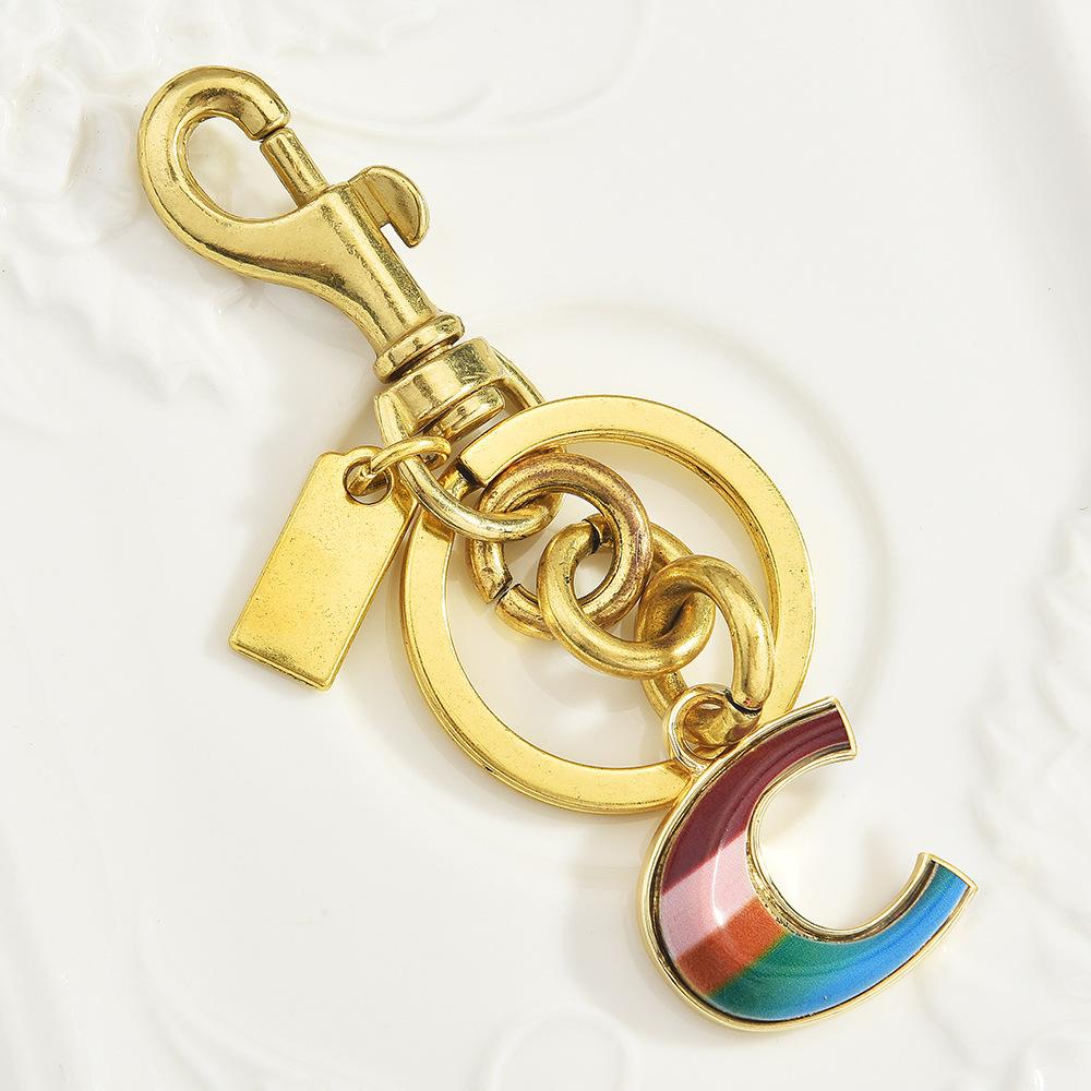 Metal Letter Snake Pattern C Keychain Letter Key Ring Pendant Bag Key Ring Accessories Women