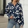 Women's Summer Fashion Casual  Printed V-Neck Long Sleeve Shirt Top