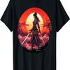 Samurai Girl Vintage Retro Sakura Cherry Blossom T-Shirt(257)