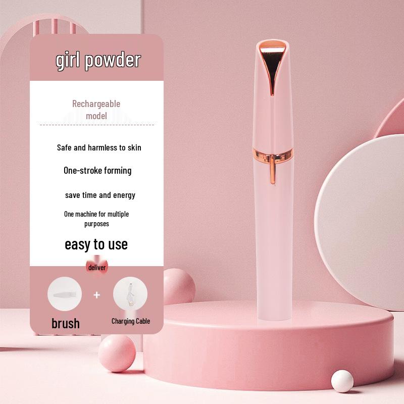 

Rechargeable Electric Eyebrow Trimmer for Ladies - Automatic Beauty Shaver Battery Powered цвітіння вишні, рожевий колір