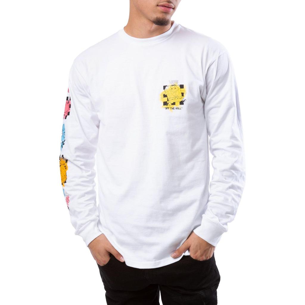 Vans Loose Fit Casual Graphic Print Crew Neck Long Sleeve T-Shirt Men Tops White VN0A5KCTZAS