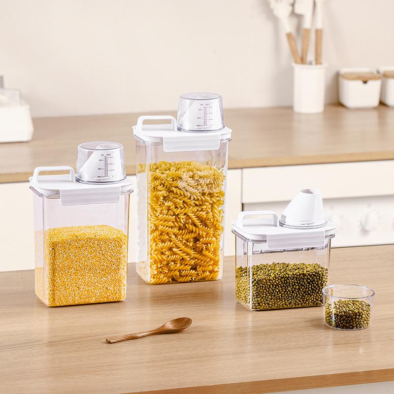 Airtight Laundry Detergent Dispenser Powder Storage Box Clear Washing Powder Liquid Container with Lids Jar