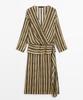 Masimodutti Striped Belt Detail Midi Dress