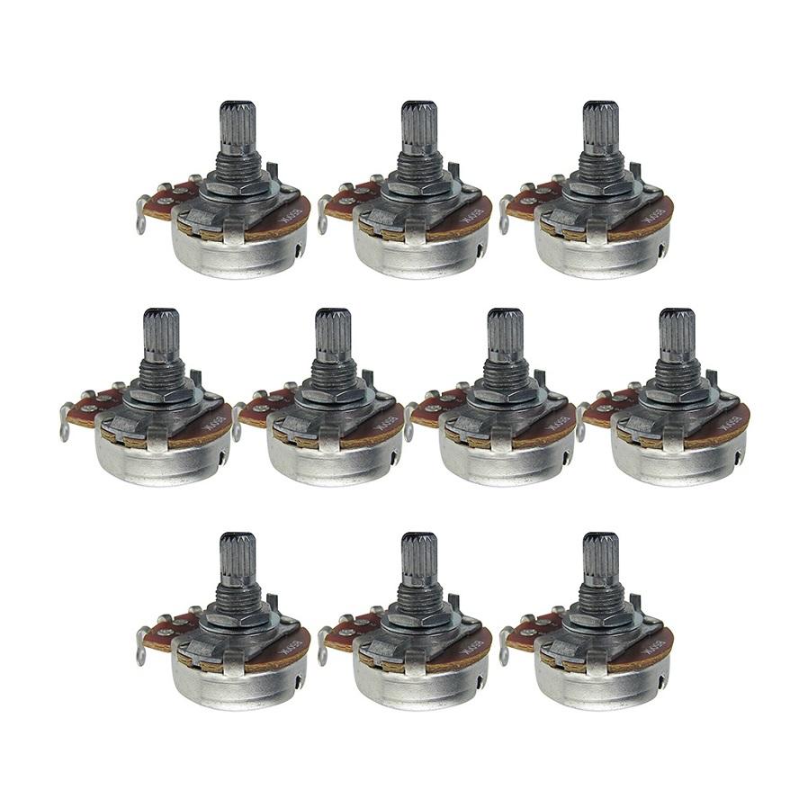 FLEOR 12PCS Full Size 15mm Short Shaft Guitar Potentiometers Pots A250K /B250K /A500K /B500K for ELectric Guitar Bass