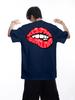 Unisex Summer Oversized Back Print T Shirt Red Lips Kiss Me Darling Letter Graphic Casual Streetwear Loose Short Sleeve Fashion Top
