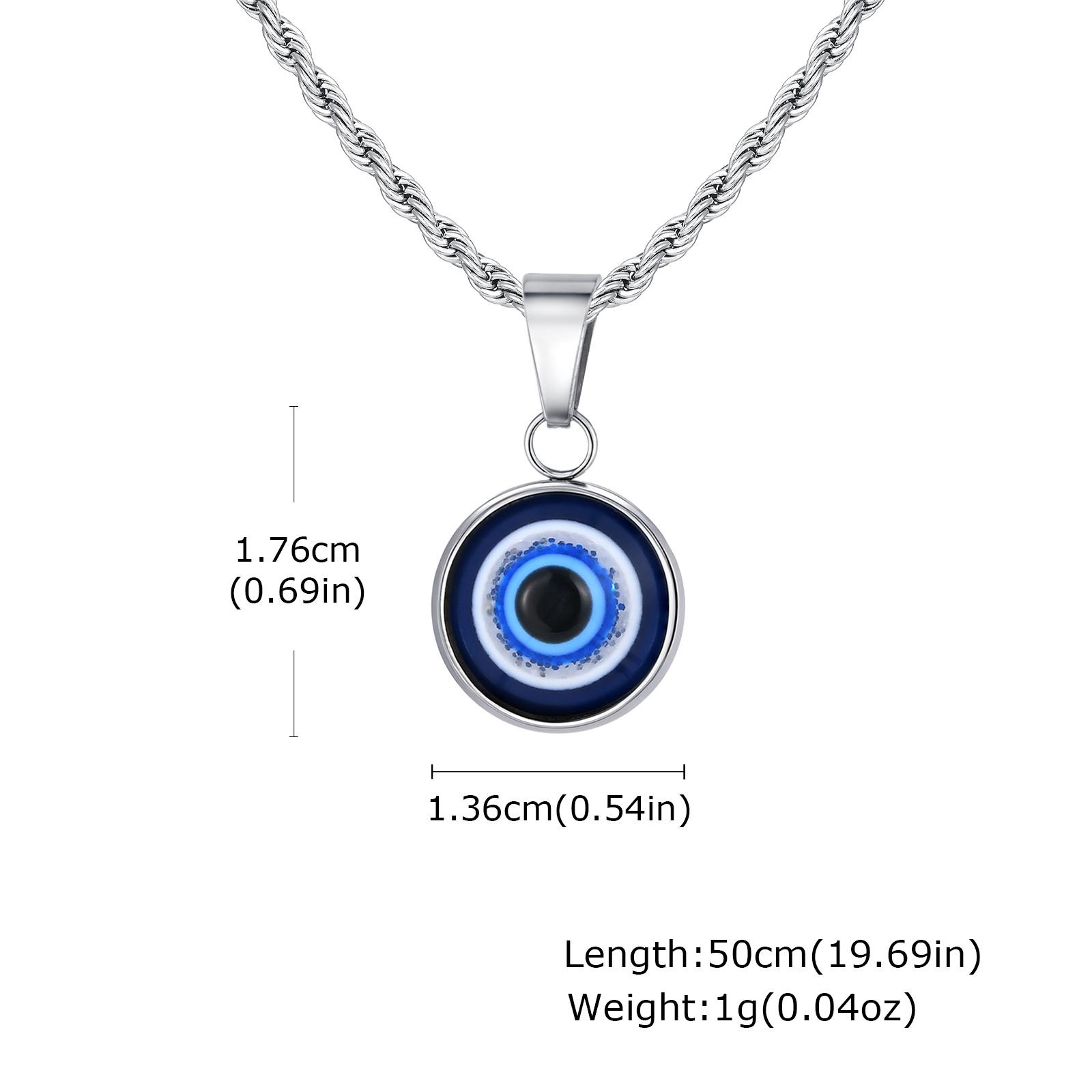 Stainless Steel Evil Eyes Necklace for Men Women,Waterproof Nazar Boncuğu Collar,Stylish Jewelry Gift 50cm