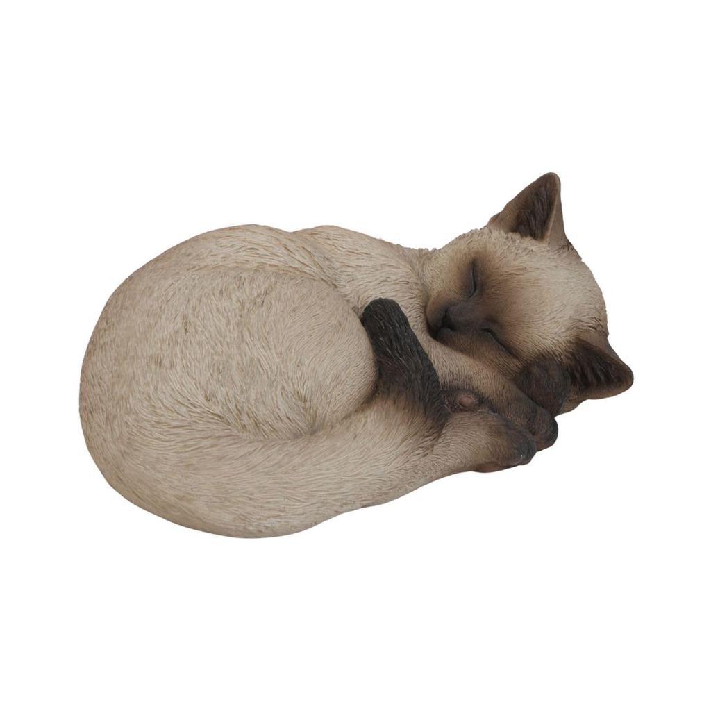 Ubia Siamkatze Seitlich Schlafend 28 x 21 x cm Puppe Figur Ornament Tier Gartendekoration Katze 11.3 H12297-10