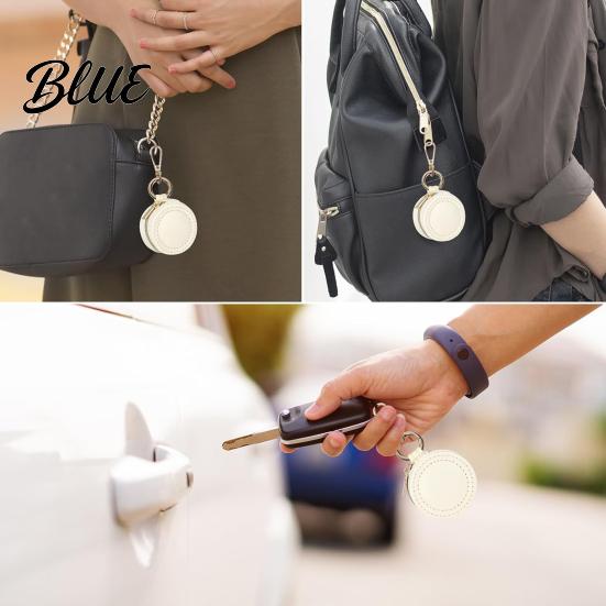 Velvet Lined Jewelry Holder Portable Box Keychain, PU Leather Travel Organizer Case, Soft Small Case for Rings Lining Secure Zipper Closure