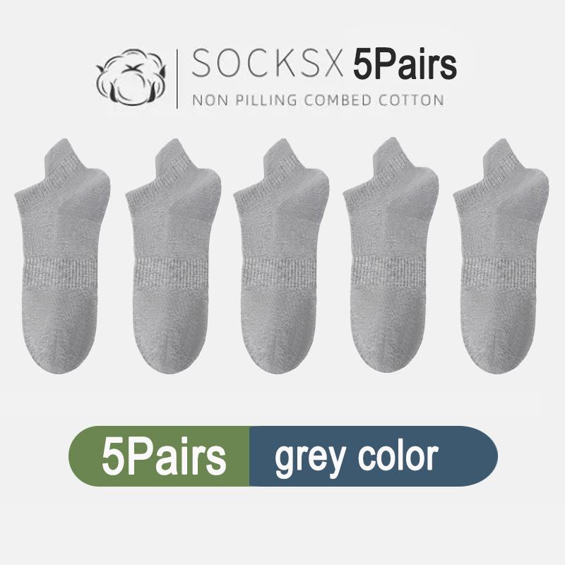 5Pairs High Quality Men Combed Cotton Socks Short Breathable Odor proof and antibacterial for Male sock New size EU38-45