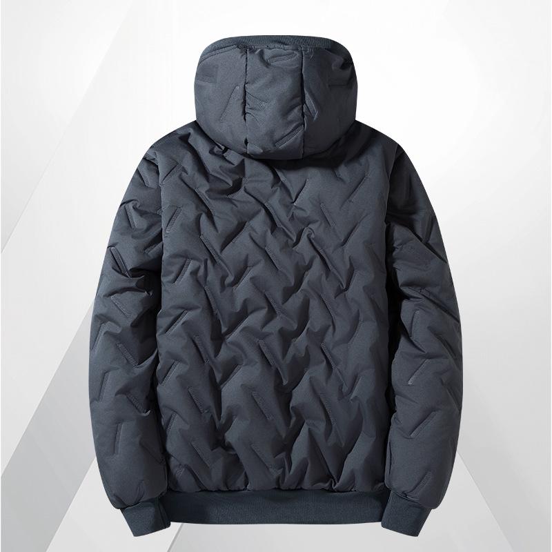 Men's Autumn/Winter Hooded Cotton Jacket - Casual, Warm, Plus Velvet