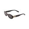 Logo Buchstaben Dekor Unregelmäßige Form Sonnenbrille Unisex Sonnenbrille Schwarz SMU06ZE1ABC050F05S0