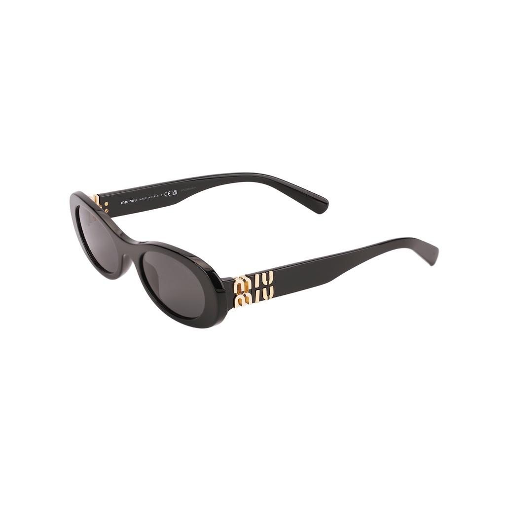 Miu Miu Logo Letter Decor Irregular Shape Sunglasses Unisex sunglasses Black SMU06ZE1ABC050F05S0