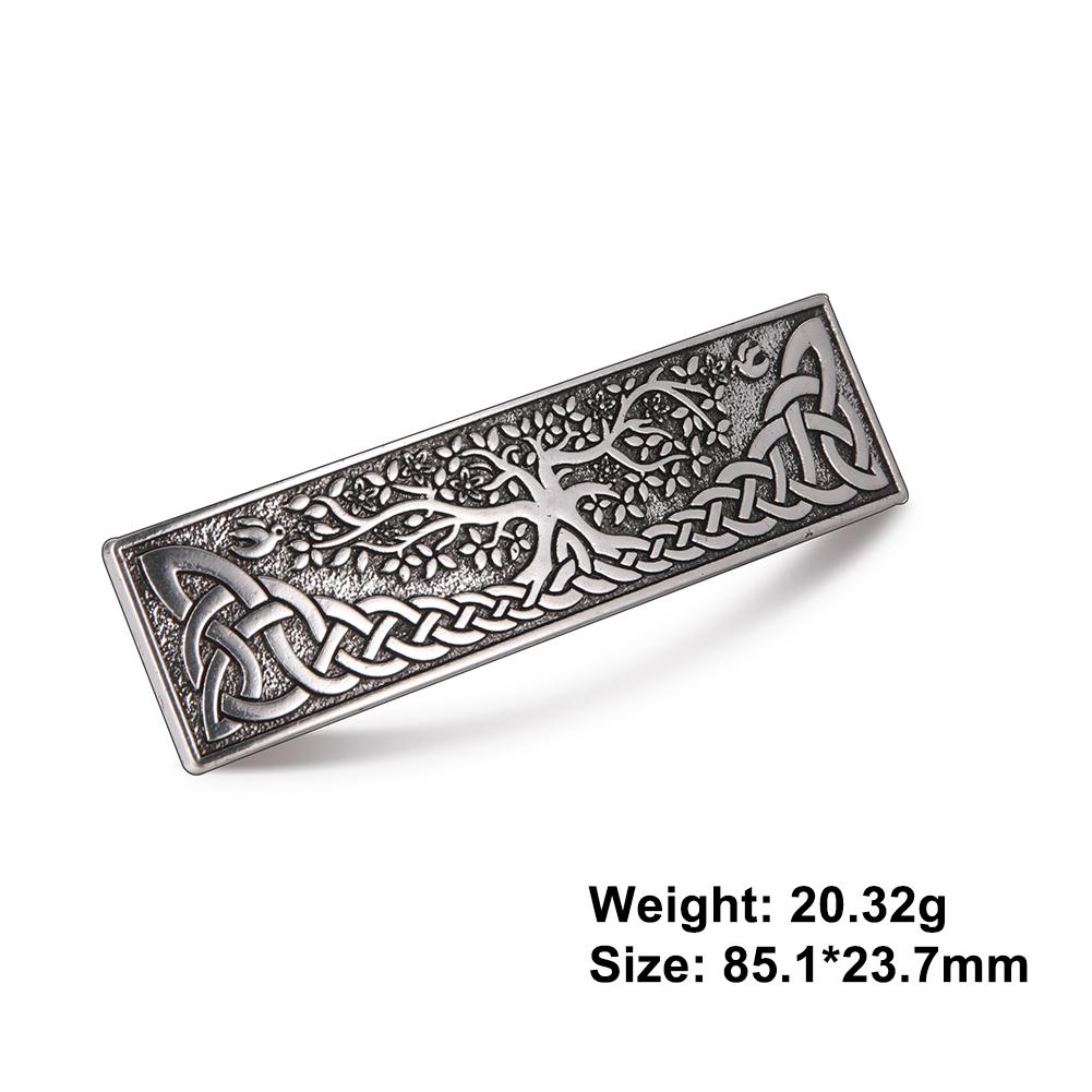 Teamer Vintage Barrette Celtics Knot Hair Clip for Women Viking Tree of Life Nordic Hairpins Wicca Jewelry Hair Accessories Gift