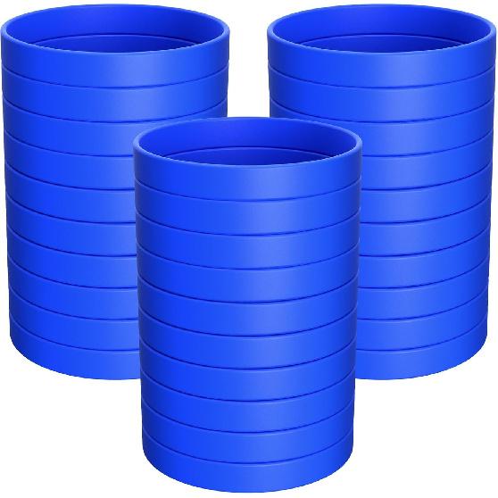 Morcheiong Colored Rubber Bracelets - 100pcs Blank Silicone Wristbands for Men Women and Teens