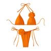 Set Bikini da Donna 2 Pezzi Allacciato al Collo Imbottito Slip da Bagno Set Fiore 3D