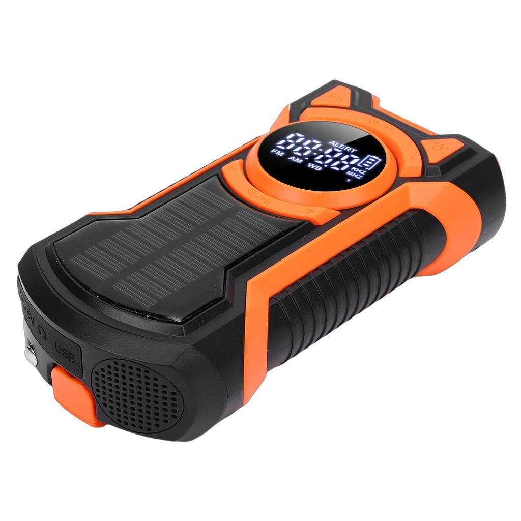 Emergency Hand Crank Radio Water Proof Bluetooth Solar Powered Weather Radio with 5000mAh LED Flashlight for Outdoor