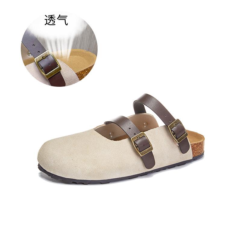 

Genuine leather bag head slippers women s 2025 summer new thick-soled heightening casual women s shoes fashion versatile outer wear cool slippers 35 бежевый