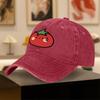 Vintage Washed Baseball Cap with Cute Tomato Sweat Drop Print  Unisex Outdoor Sports Daily Wear