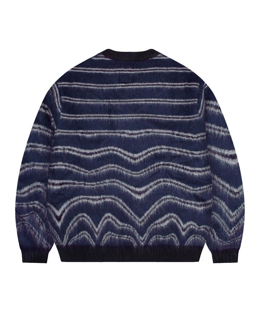 GLACK Gnt030 Seismic Stripe Knit (Navy)