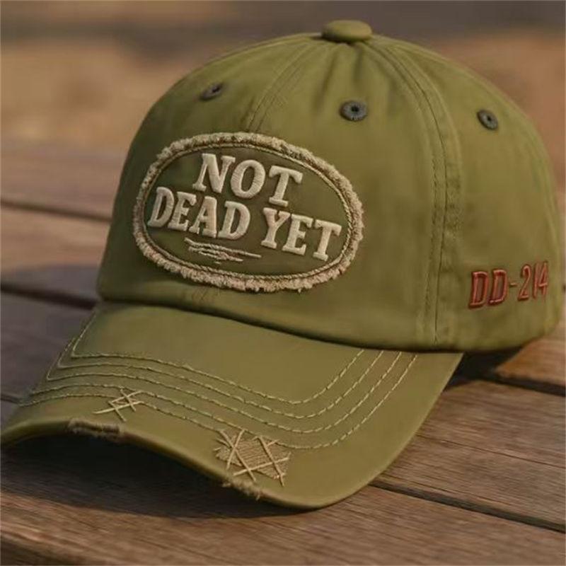 Cotton Distressed Embroidered Cap NOT DEAD YET & DD-214 Veteran's Baseball Caps Vintage Design Hats GZW