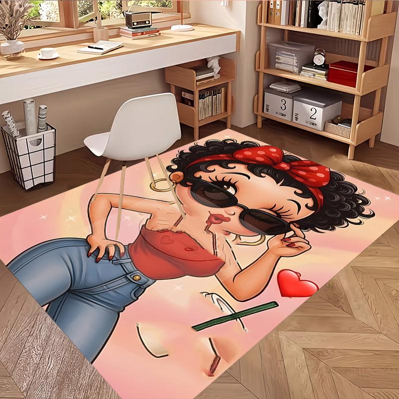 Betty Boop Print Rug, Washable Floor Carpet, For Entryway Dorm Laundry Room Office Study, Home Decor Birthday Christmas Gift