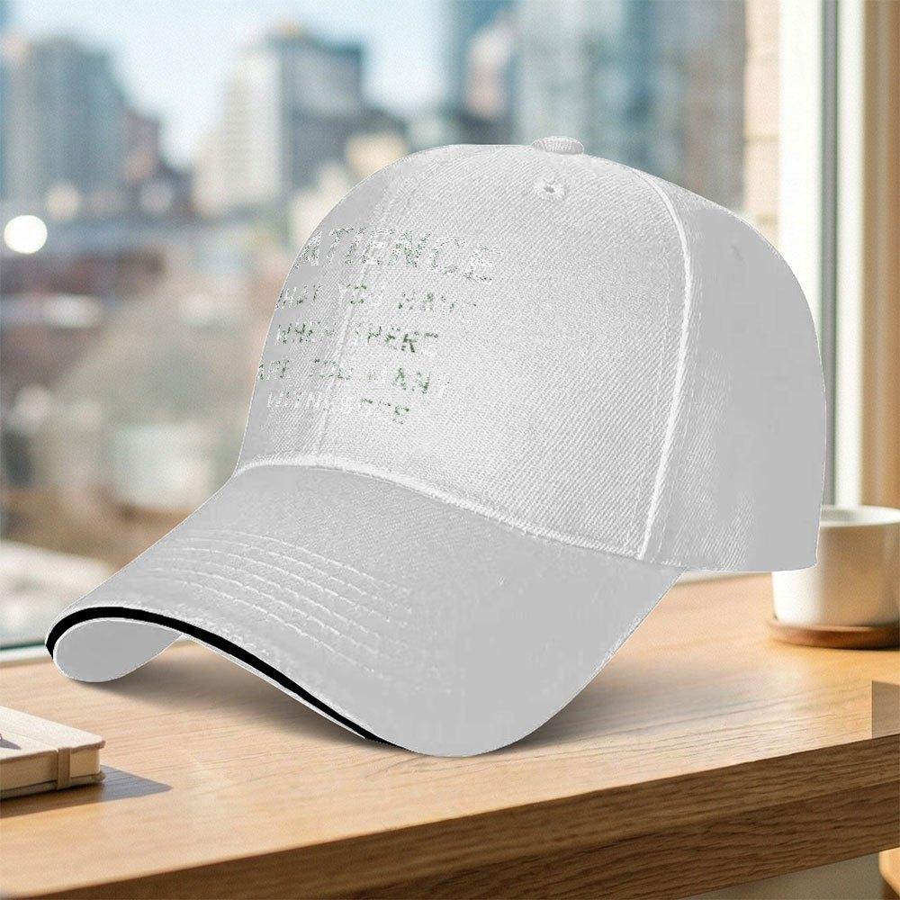 Unisex Adjustable Duckbill Baseball Cap With Patience Letter Print Lightweight Sports Casual Hat For Men Women