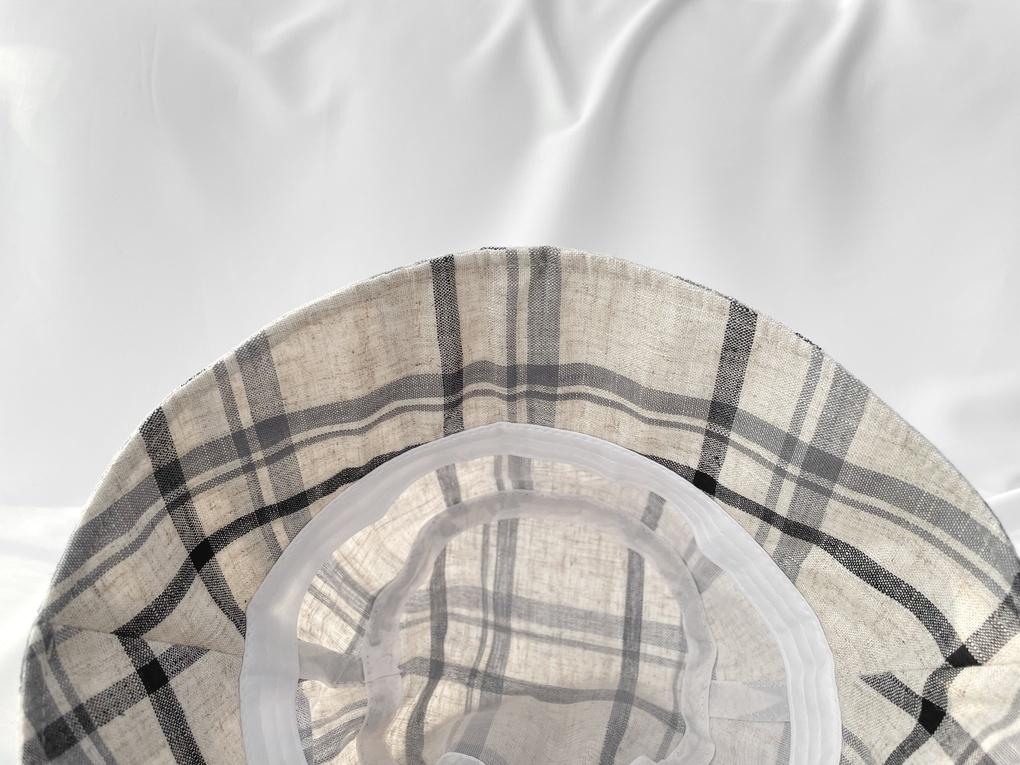 Women's Unisex Linen Check Bucket Hat