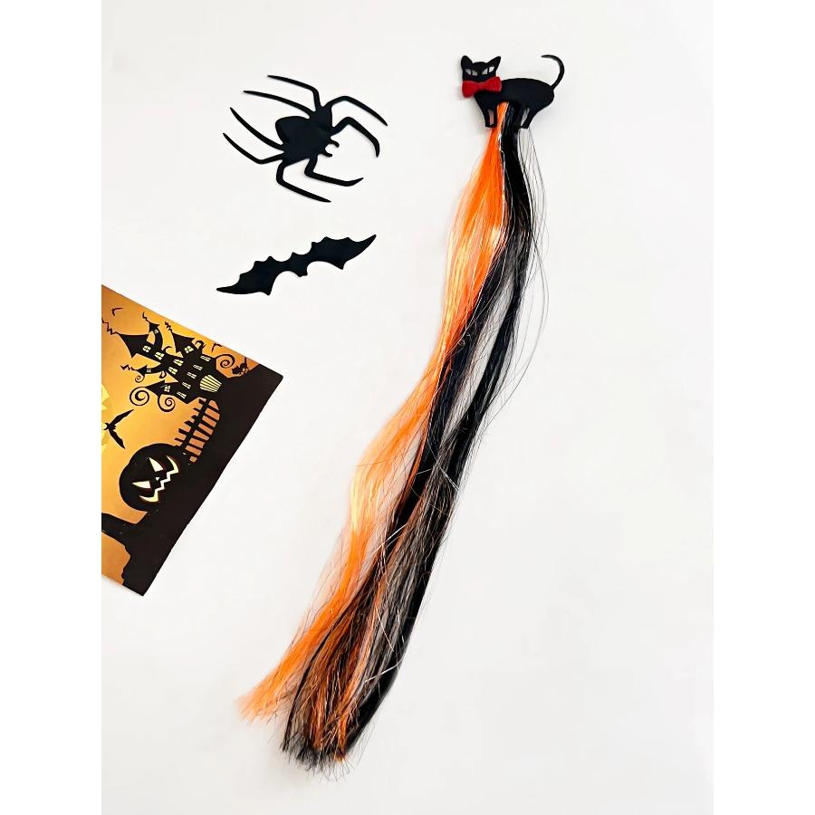 1Pcs Halloween Wig Hair Clips for Girls Women Colored Hair Extensions Accessories Hairpin for Halloween Party Present
