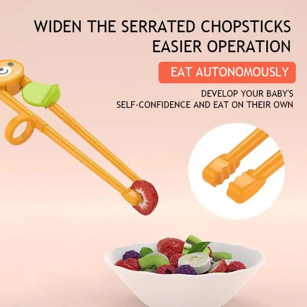 Cartoon Bear Frog Training Chopsticks Auxiliary Holder Collet Anti Slip Children Practicing Chopsticks Elastic Rubber