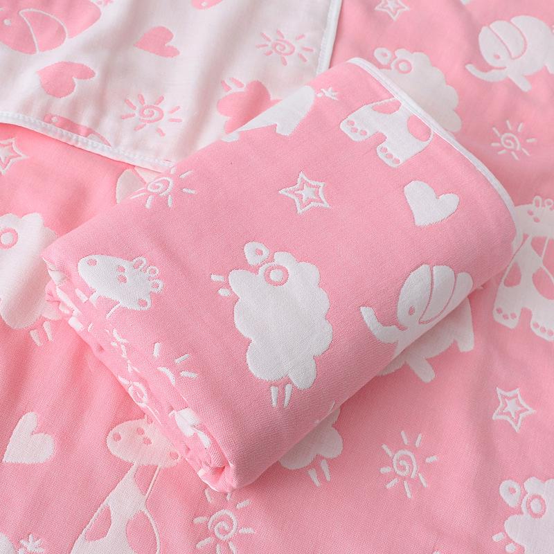 Newborn Jacquard Six-Layer Gauze Bath Towel and Summer Blanket for Babies and Toddlers.