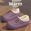 Waterproof Cotton Slippers for Women In Autumn and Winter, Anti Slip Plush Bags and Cotton Shoes for Indoor Home Use