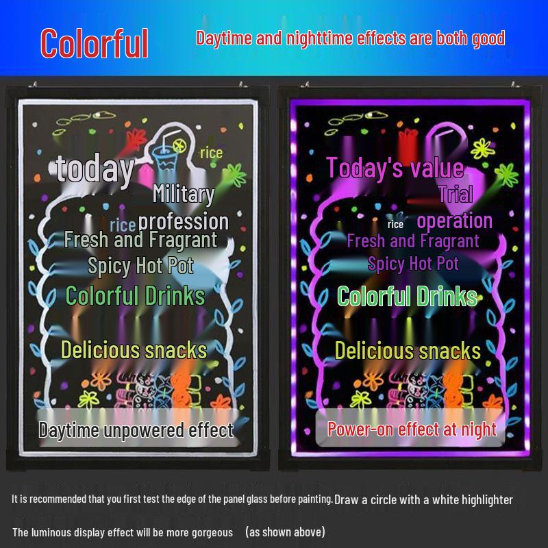 LED Blackboard Stall Display Sign - Luminous Advertising Menu Board