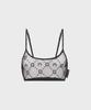 MARINE SERRE (W) Recycled Mesh Flock Bralette Black