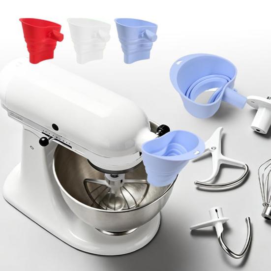 Collapsible Flour Funnel for KitchenAid 5 Quart Tilt-Head Mixers Drip-Free Silicone Flour