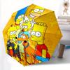 1pc Simpsons FamilyDesign Automatic Open/close Folding Umbrella - Compact Travel Umbrella, Heavy-Duty 8-Rib Construction