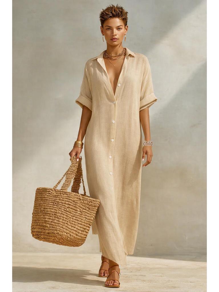 European and American Long Striped Casual Shirt Dress - 2026 Black Holiday Edition