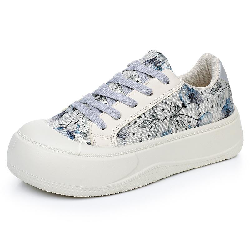 Women's Low Help Shoes Spring Autumn Outdoor Non Slip Platform Flats Comfortable Fashion Cross Tied Height Increase Casual Shoes