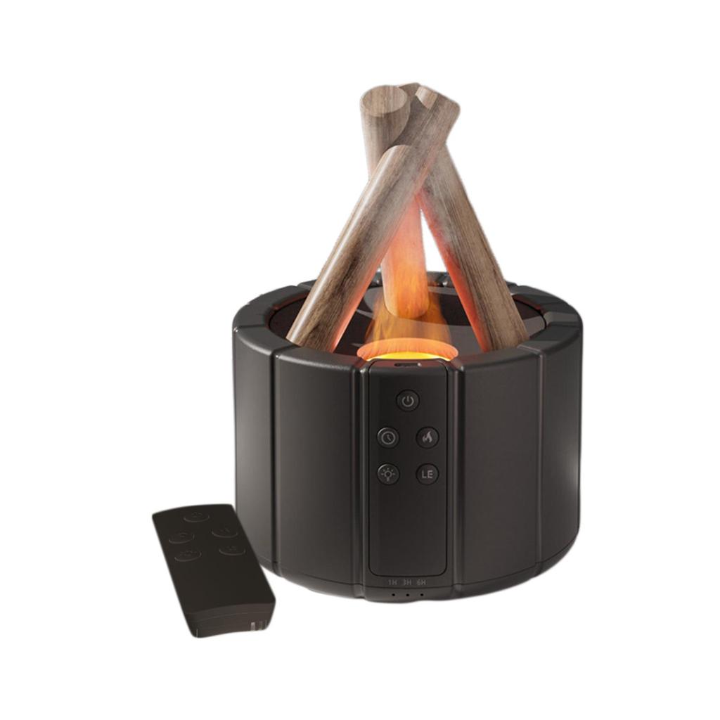 Flame Humidifier with Remote Control Colorful Night Light USB Electric Aroma Diffuser for Office Home Room Bedroom Study Spa