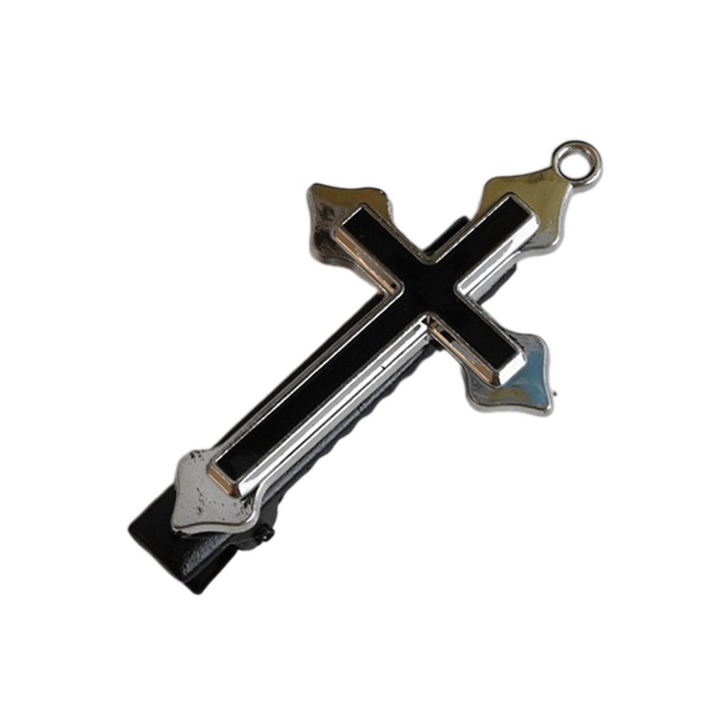 1pc/1pair Gothic Cross Shape Hairpin for Sweet Girls Carnival Taking Photo Hair Barrettes Aesthetics Hair Accessories