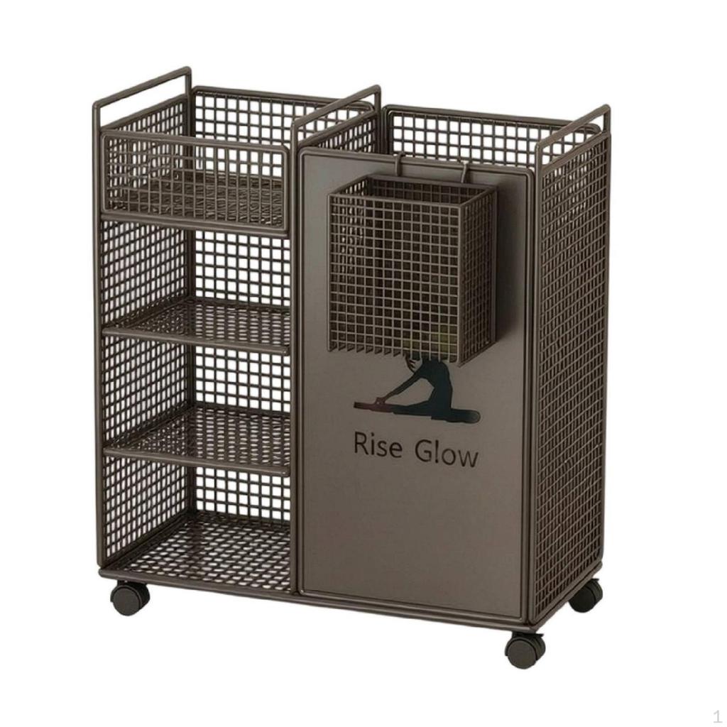 Fitness Equipment Rack with Wheels Wheeled Workout Organizer Compact